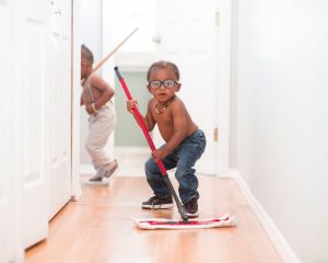 Canva Young Boys Cleaning at Home